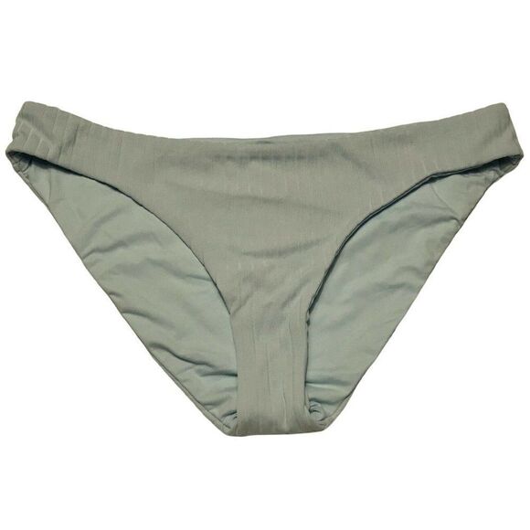 BECCA  Pale Blue Tonal Stripe Bikini Bottom Sz Large NEW - Picture 1 of 3